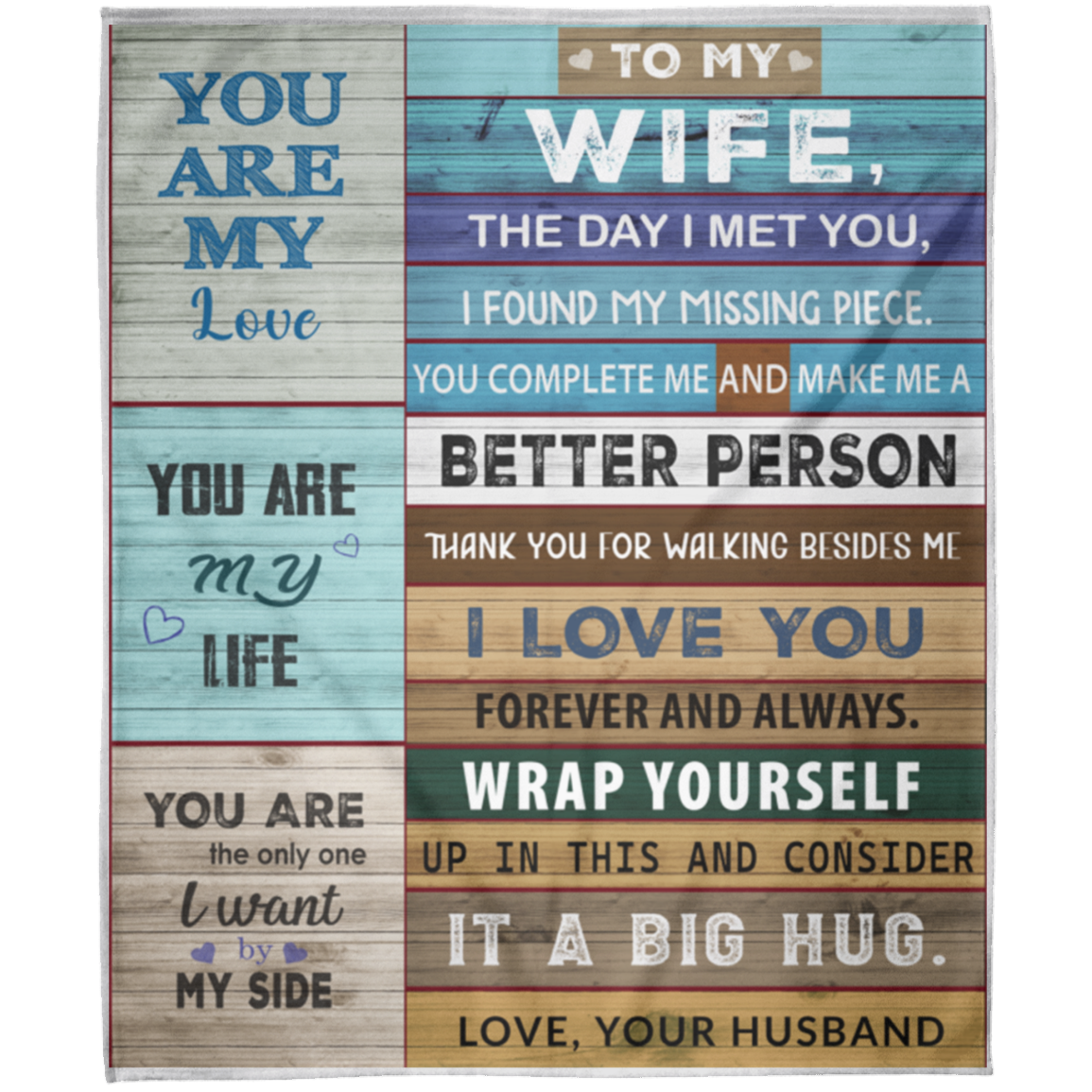 To My Wife Loving You Is My Life Fleece Blanket store 50x60